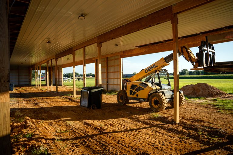 Hangar construction at Bucks Airport